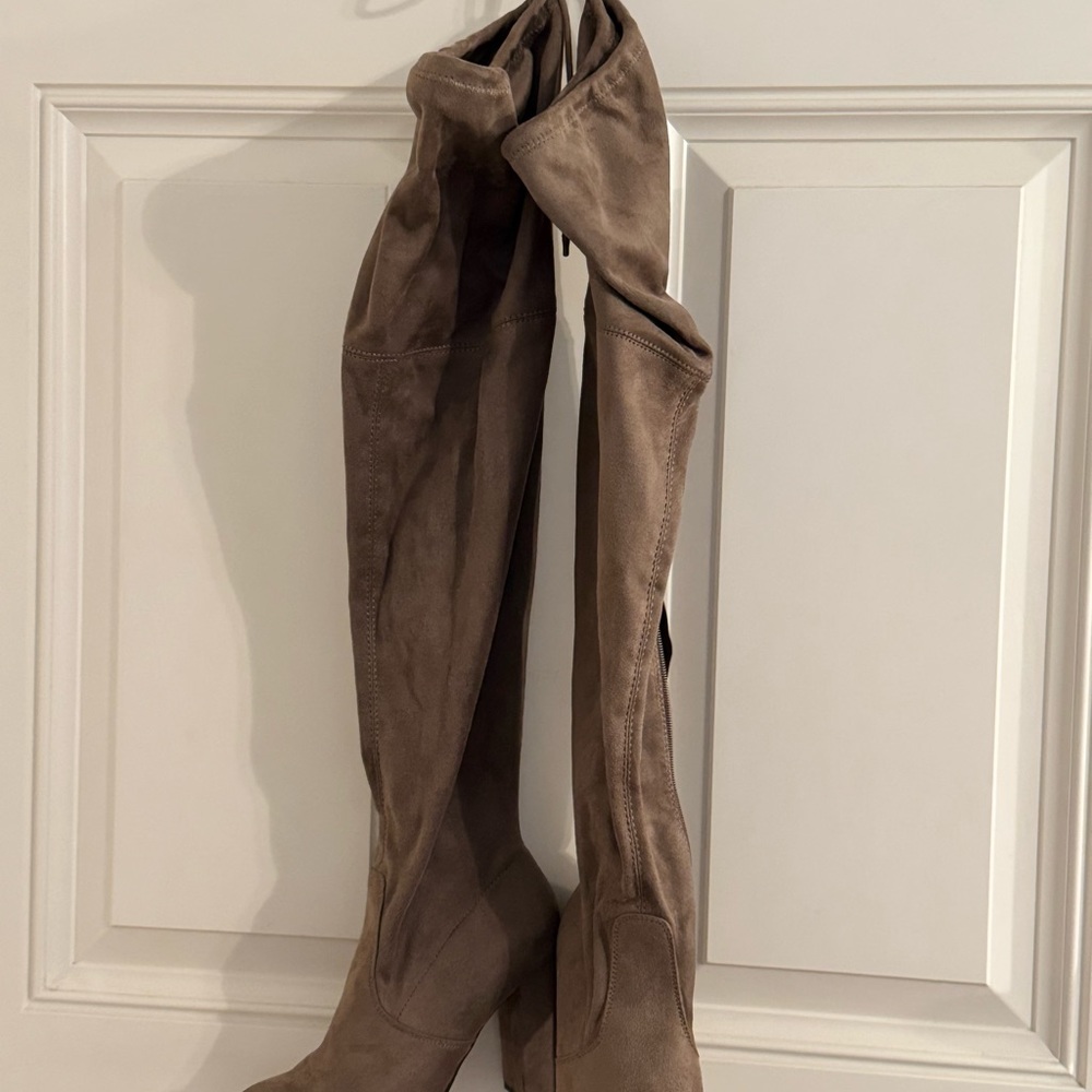 Tan Over the Knee Boots with Soft Slouchy Style